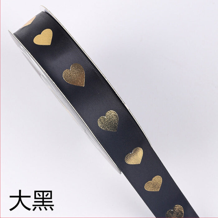 Hot-Stamped Mini Heart Ribbon — 2cm x 32 Yards