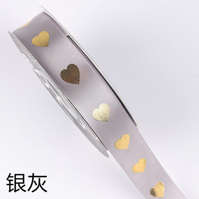 Hot-Stamped Mini Heart Ribbon — 2cm x 32 Yards