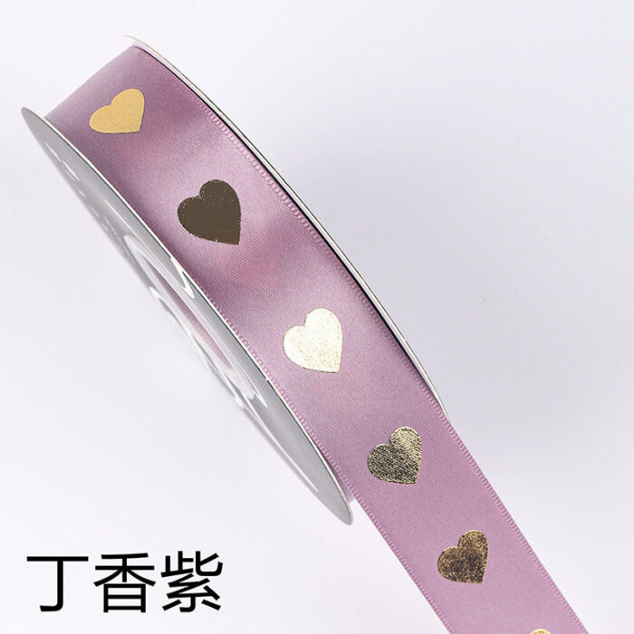 Hot-Stamped Mini Heart Ribbon — 2cm x 32 Yards