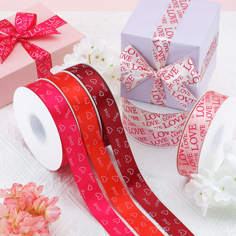LOVE small heart flower wrapping ribbon