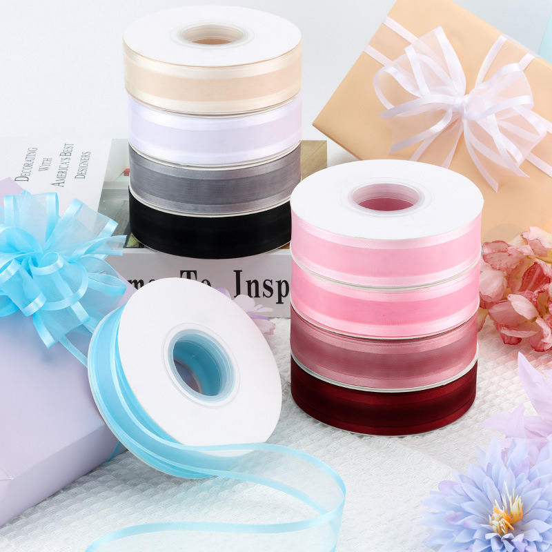 Soft yarn wide-brimmed chiffon ribbon