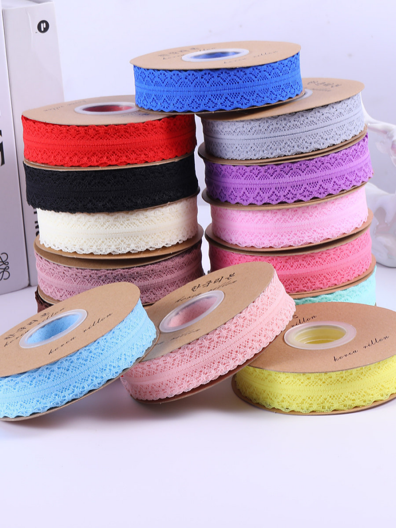Lace trim ribbon polyester chiffon ribbon