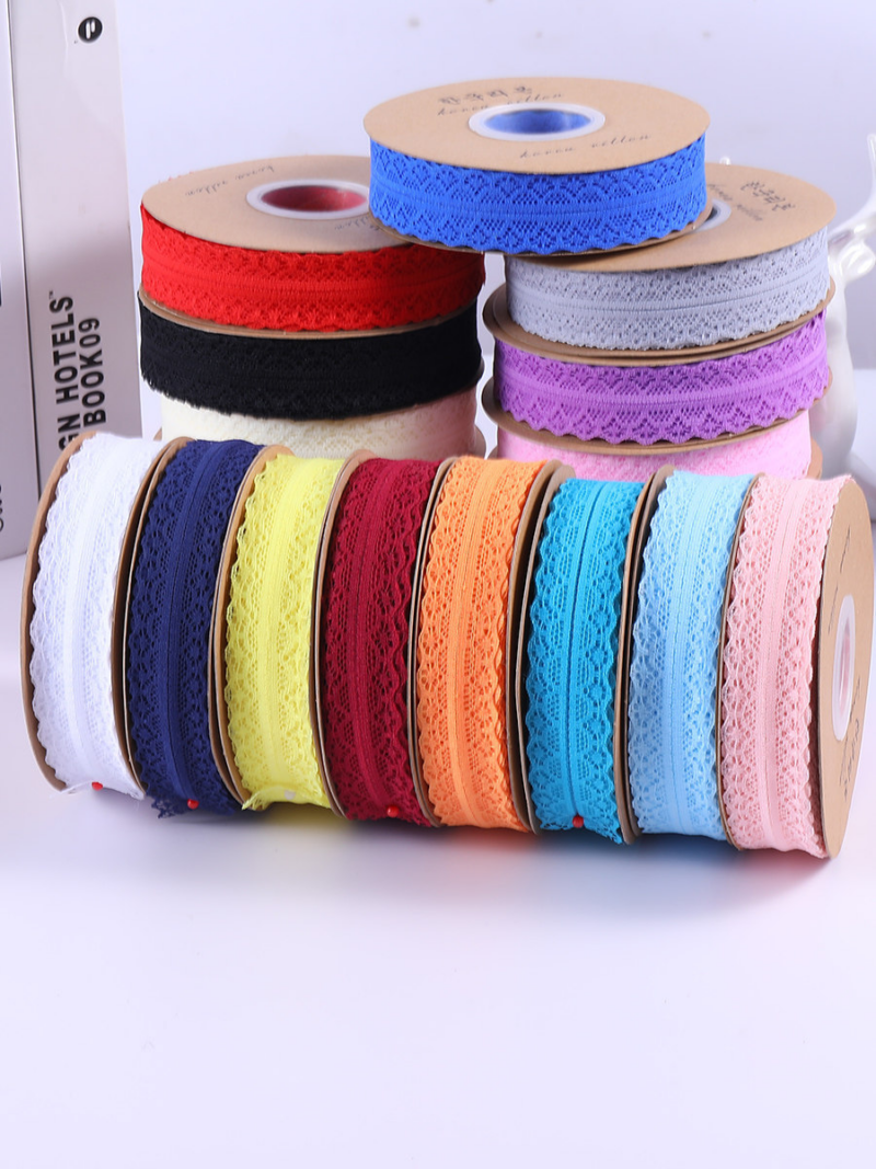 Lace trim ribbon polyester chiffon ribbon