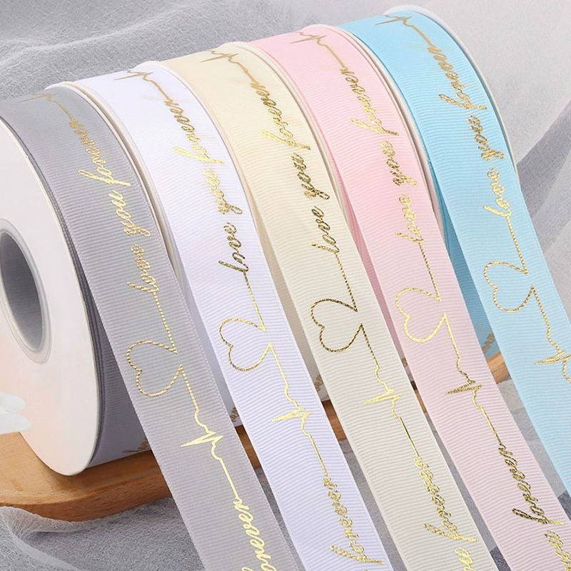 Heart-fluttering hot foil ribbed ribbon