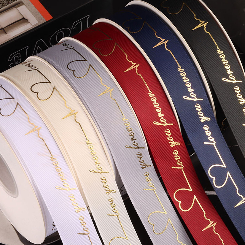 Heart-fluttering hot foil ribbed ribbon