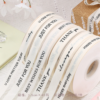 Popular off-white polyester-cotton ribbon with English lettering