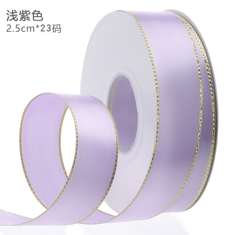 Gold-edged polyester ribbon for flower wrapping