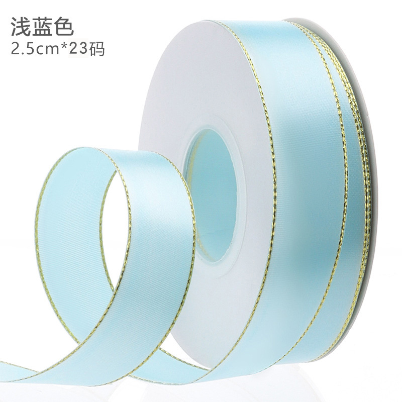 Gold-edged polyester ribbon for flower wrapping