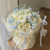 Solid color 1CM satin ribbon, fabric ribbon, bouquet, floral arrangement, fresh flowers, ribbon
